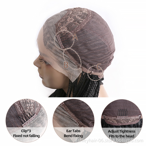 Julianna Top Quality 13*3 Braid Wig For Black Women Wholesale Prices Synthetic Fiber Lace Front Wig Hair Wigs